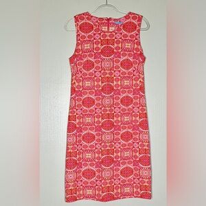 J. McLaughlin Sleeveless orange and yellow Mosaic Print Shift Dress